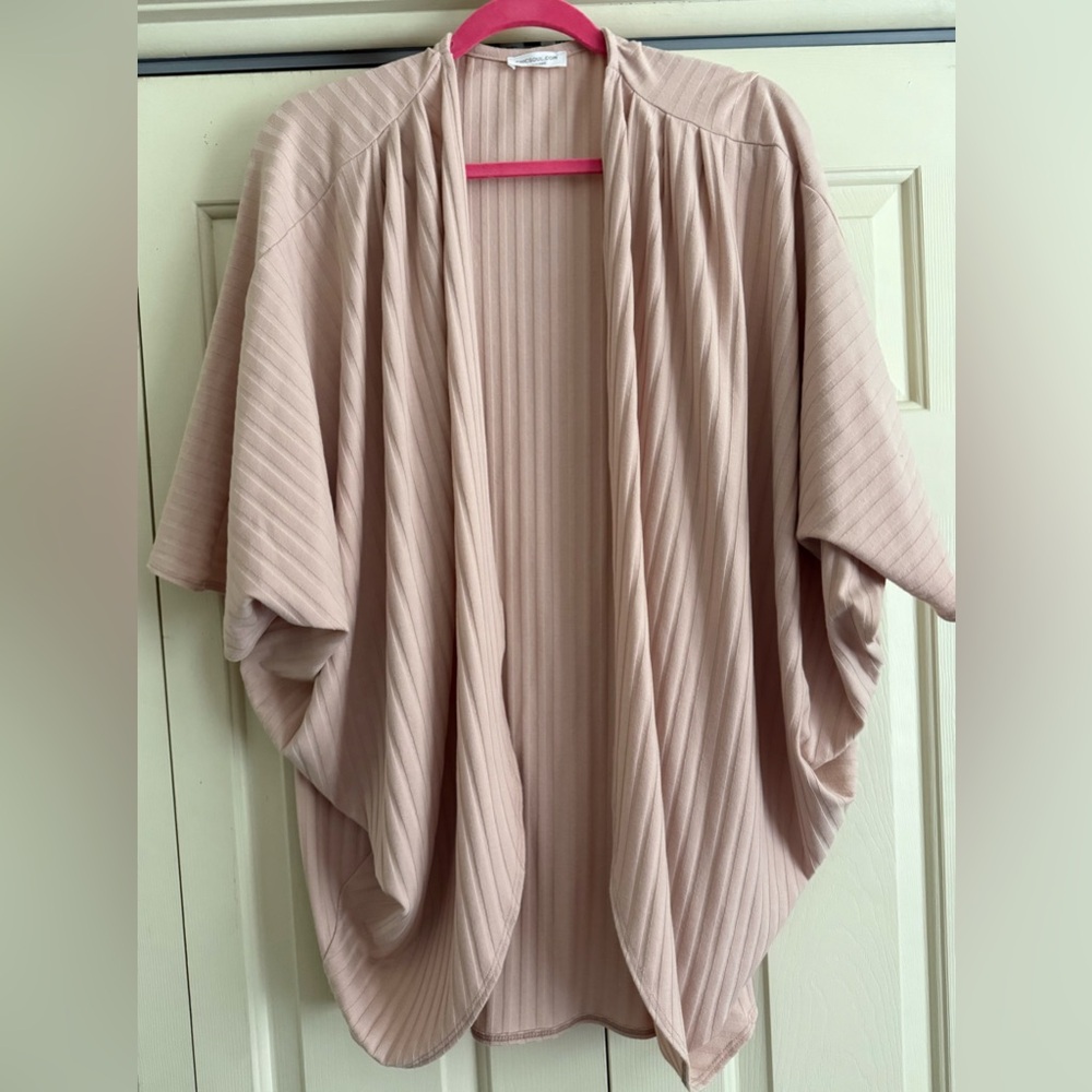 Chic Soul Blush Ribbed Cardigan